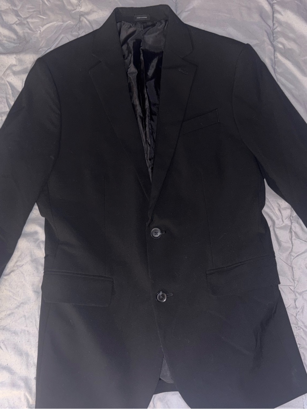 jf j.ferrar Men's Black Pea Coat - Two-Button Formal Jacket